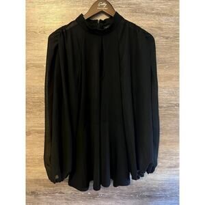 Eloquii blouse Black Plus Size 18 Flare Sleeves NEW Elegant Party Strechy